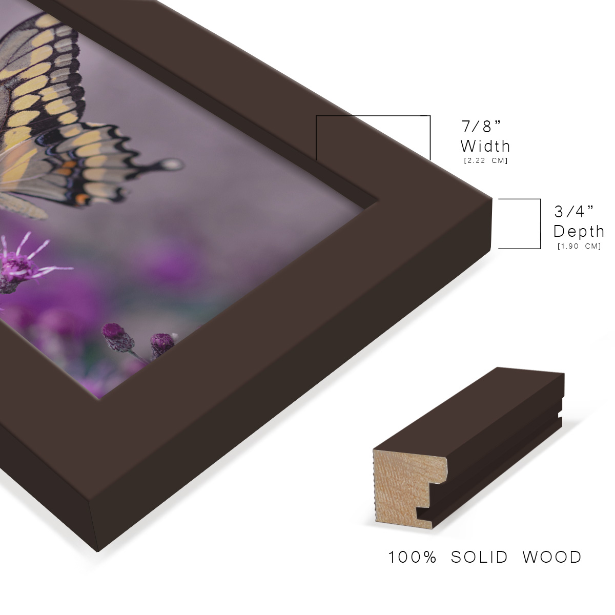 Modern 3.5 in. x 5 in. Brown Picture Frame (Set of 4)