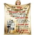 thumbnail image 1 of LHSHID Wedding Anniversary Romantic Gift for Wife/Her/Women Anniversary Wife Gifts from Husband Birthday Gifts for Wife Wife Birthday Gift Ideas to My Wife Throw Blanket 30"x40", 1 of 8