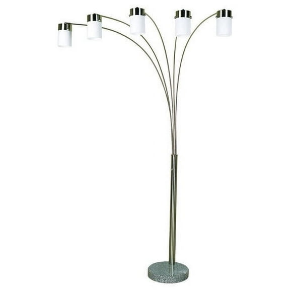 Ore International 3031F5W 83 Brushed Steel Arch Floor Lamp