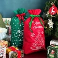 thumbnail image 6 of Wrapables Non-Woven Christmas Holiday Drawstring Gift Bags for Party Favors, Goodie Bag, Treats, Gift Wrap, Parties (Set of 8), Red & Green, 6 of 7