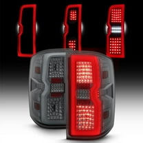 AKKON - For 2014-2018 2019 Chevy Silverado & Sierra LED Light Bar Smoke Tail Lights Lamps -  Pair