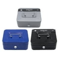 thumbnail image 3 of Small Cash Box with Lock: Mini Lock Box with Coin Slot - Metal Piggy Bank for Kids and Adults 5.9"x 4.7"x 3.1" Black, 3 of 8
