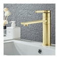 thumbnail image 5 of Bathroom Faucet Solid Brass Bathroom Basin Faucet Cold And Hot Water Mixer Sink Tap Single Handle Deck Mounted Brushed Gold Tap, 5 of 7