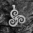 thumbnail image 5 of Triangular Spiral Rune 14K White Gold Pendant Necklace for Men and Women, Hip-Hop Rock Personality Charm Jewelry, 5 of 6