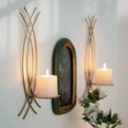 thumbnail image 1 of Juego de 2 Apliques de Pared AimtoHome en Metal Dorado para Velas, 1 of 5