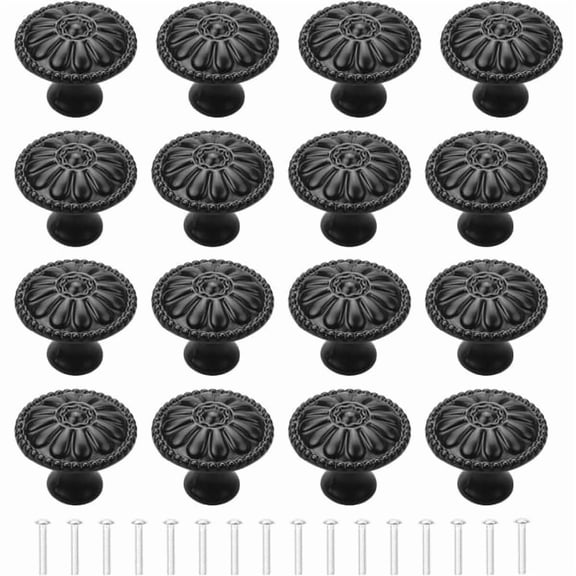 16pcs black door handles kitchen cabinet handles drawer handles vintage