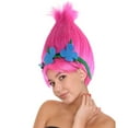 thumbnail image 4 of HPO Adult Women's Princess Troll Wig – Pink Pointy Cosplay Hair with Flower Crown for Halloween & Party, 4 of 9