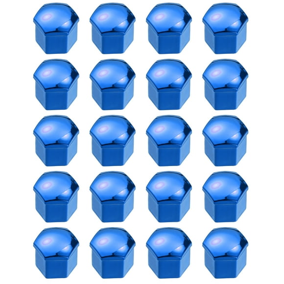 Unique Bargains 20 Pcs Écrous de Roue 19mm Couvercles de Vis de Moyeu de Roue Universel avec Clip Noir Bleu