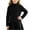 Black, variant on Girls Ruffled Turtleneck Sweater Solid Color Soft Long Sleeve Ribbed Knit Pullover Top for Fall Winter (7-16 Years)