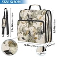 thumbnail image 3 of Water-Resistant 3-Ring Binder Organizer with Multiple Pockets Zipper Binder Bag for Office Lily Motifs Pattern, 3 of 8