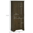 thumbnail image 6 of Spaco 72" 4-Door Kitchen Pantry, Kitchen Cabinet with Drawer and 3 Shelves, Freestanding Cabinet for Indoor as Kitchen, Bar, Dining Room, Dark Brown, 6 of 7