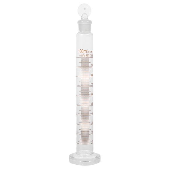 Milisten 1pc Glass Measuring Cylinder Graduated Cylinder with Plug for Experiment