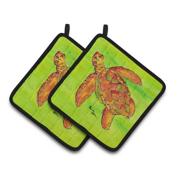 Carolines Treasures 8376PTHD Turtle Pair of Pot Holders 7.5HX7.5W multicolor