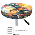 thumbnail image 4 of Disketp Colorful Fishing Boats Funda Redonda para Taburete, Funda de Cojín para Silla de Bar Suave y Elástica-12 inch, 4 of 7