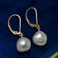thumbnail image 5 of K-KED 9-10MM Natural white Baroque Freshwater pearl Dangle Earrings Women Fashion, 5 of 5