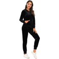 thumbnail image 3 of Conjunto de chándal de terciopelo para mujer, sudadera con capucha y cremallera completa, pantalones de chándal largos, ropa deportiva con bolsillos S-XXLL, 3 of 5