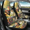 thumbnail image 3 of ZIATUBLE Sunflower Cock Car Seat Covers Sets 2 Pcs Stretchy Car Bucket Seats Protector Auto Bucket Seat Cover Car Accessories for Interior Decor Stylish Front Cushion Covers for Trucks Van SUV, 3 of 7