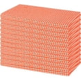thumbnail image 4 of Native Fab Reusable Houndstooth Cloth Napkin 18x18 Cotton Set of 12 - Orange, 4 of 7
