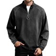 thumbnail image 3 of Quarter Zip Pullover Men 2026 Fall Winter Long Sleeve Retro Western Cowboy Casual Stand Collar Pullover Sweatshirt, 3 of 5