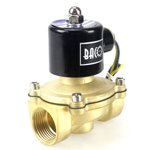 BACOENG 1" DC12V Electric Solenoid Valve (NPT, Brass, Normally Closed)