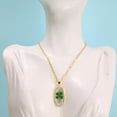 thumbnail image 2 of Four Leaf Clover Necklace, Irish Saint St Patrick's Day Lucky Green Four Leaf Clover Shamrock Necklace, Gold Pressed Flower Necklace Personalized Handmade Necklaces for Women, Mother's Day Gifts, 2 of 4