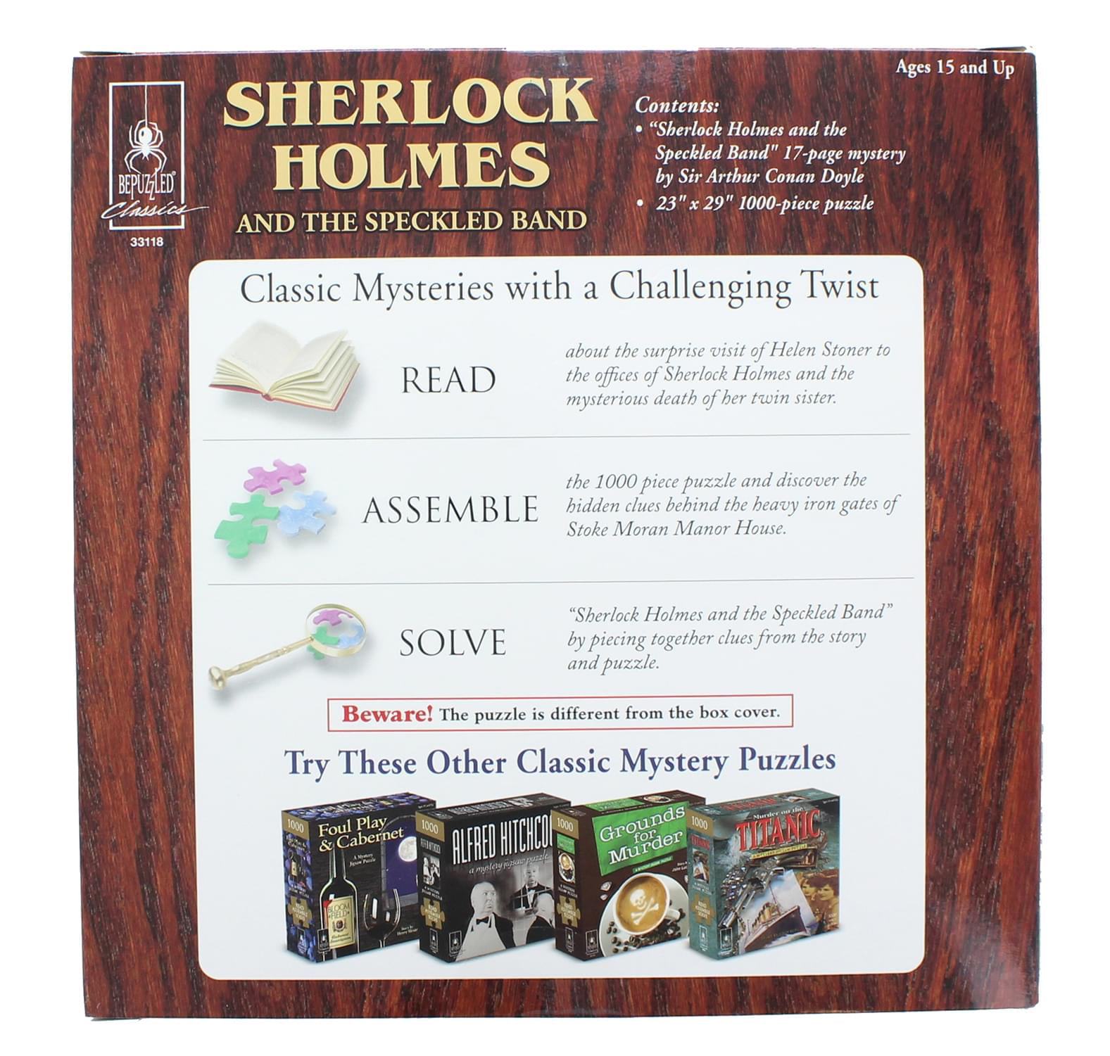 Sherlock Holmes and The Speckled Band a Mystery Jigsaw Puzzle 1000 PC Be Puzzled for sale online 
