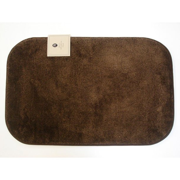 Solid Brown Nonskid 21 x 33 Bath Rug (Set of 2)