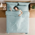 thumbnail image 5 of Ravure Twin XL Comforter Set, Modern Solid Twin XL Size Comforter Set, 5-Pc All Season Bedding Comforter Set, Light baby blue, 5 of 8