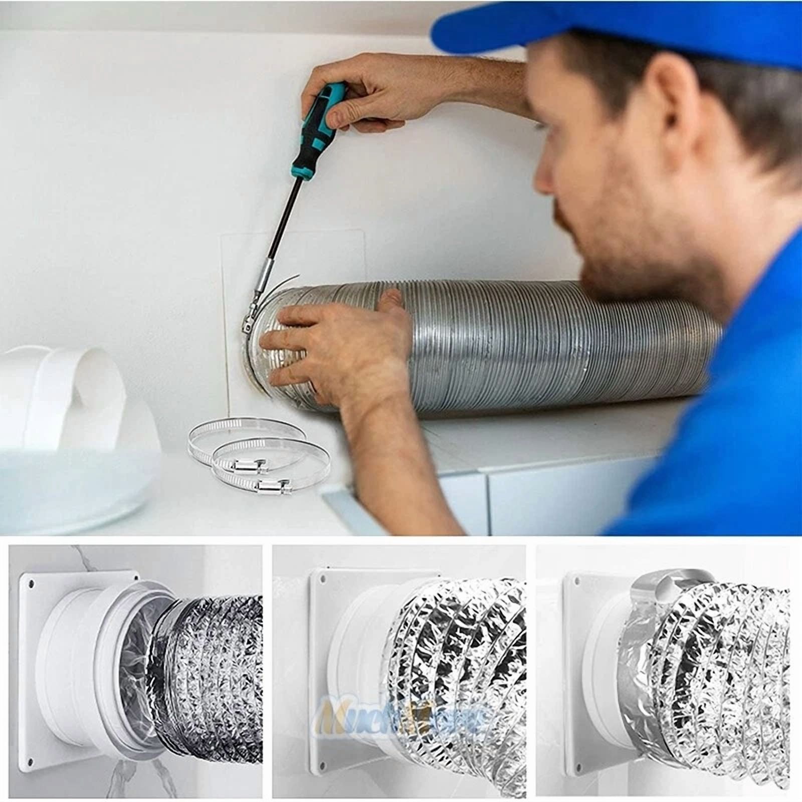 3 Layer Flexible 4 Inch 8 Feet Aluminum Ducting Dryer Vent Hose For Hvac Exhaust