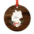thumbnail image 1 of Round Metal Christmas Ornament, Rustic Wood with Florals Home, Germany, Includes Ribbon and Gift Bag, 1 of 2