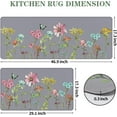 thumbnail image 4 of Colorful Flower Butterfly Kitchen Mats 2 Piece for Floor, Multi Colored Floral Kitchen Rugs Sets of 2, Non Slip Washable, 17"x47"+17"x29",Grey, 4 of 6