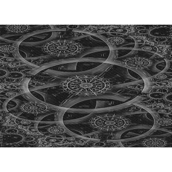 Ahgly Company Indoor Rectangle Patterned Midnight Gray Area Rugs, 5' x 8'