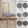 Smiry Dining Chair Seat Covers Stretch Jacquard Chair Slipcover with Ties (Set of 2, Dark Grey