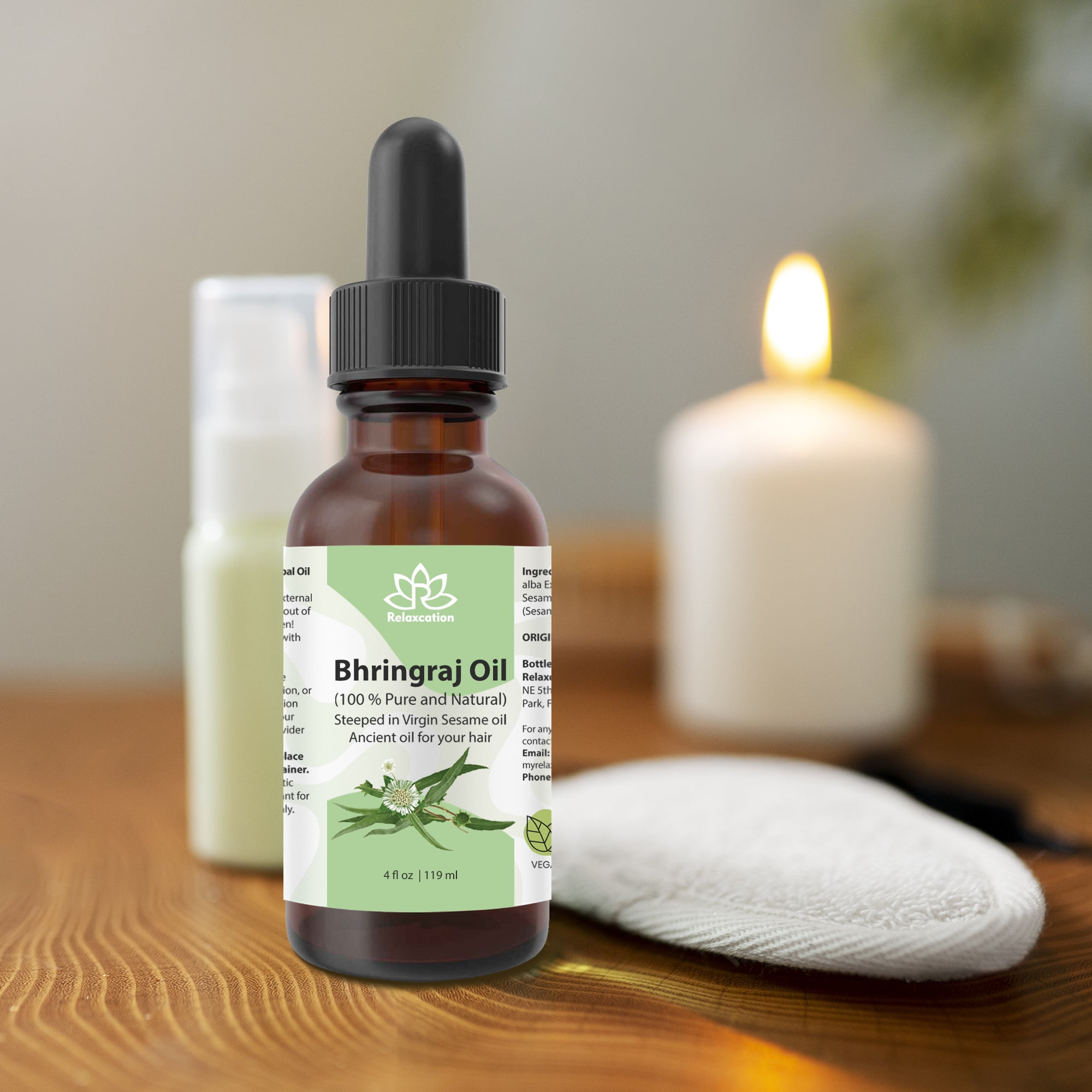 Bhringraj (Eclipta Alba) Herbal Infused Oil – Ayurvedic Hair & Scalp Oil, Cold-Pressed by Relaxcation