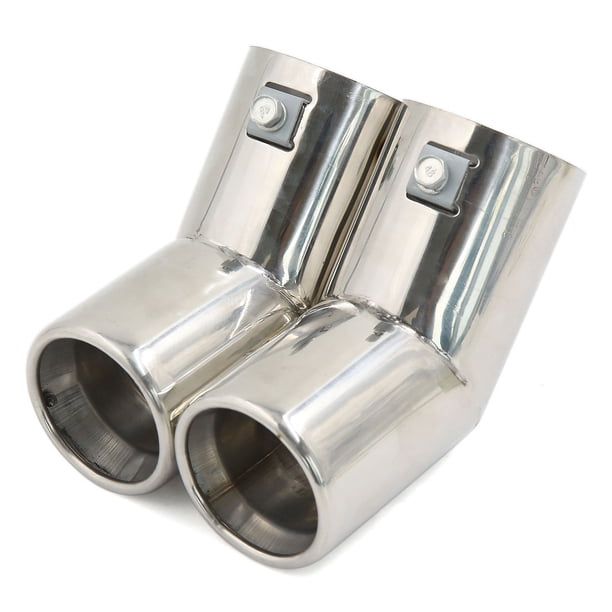 6cm Boquilla Doblado Tubo Cola de Escape Doble Acero Inoxidable para Passat