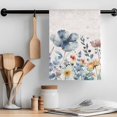 thumbnail image 2 of Blue Spring Floral Kitchen Towel Dish Cloths Set of 3, Microfiber Soft Kitchen Hand Towels, Vintage Watercolor Summer Botanical Absorbent Quick Drying Dishcloths 18 x 28 Inches, 2 of 8