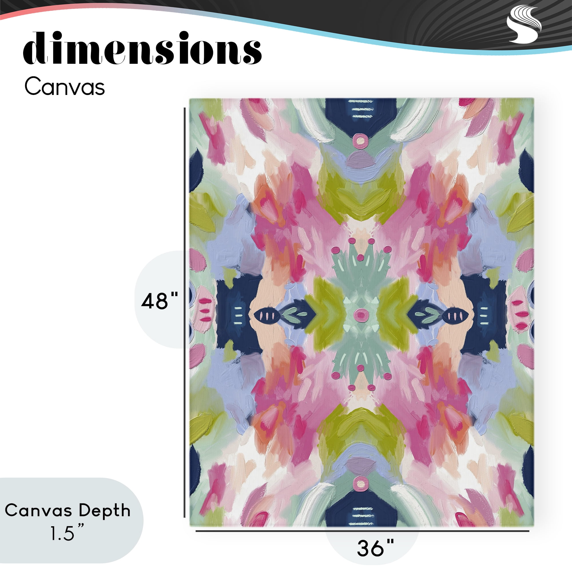 Stupell Industries Kaleidoscopic Floral Mandala Canvas Wall Art, design by Lisa Nohren