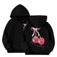 thumbnail image 4 of WOYY Toddler Girl's Hoodie Cherry Print Hooded Sweatshirt Casual Loose Graphic Pullover, 4 of 5