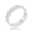 thumbnail image 1 of Womens Clara 1 CT Cubic Zirconia Rhodium Textured Bezel Set Eternity Ring - Size 9, 1 of 1