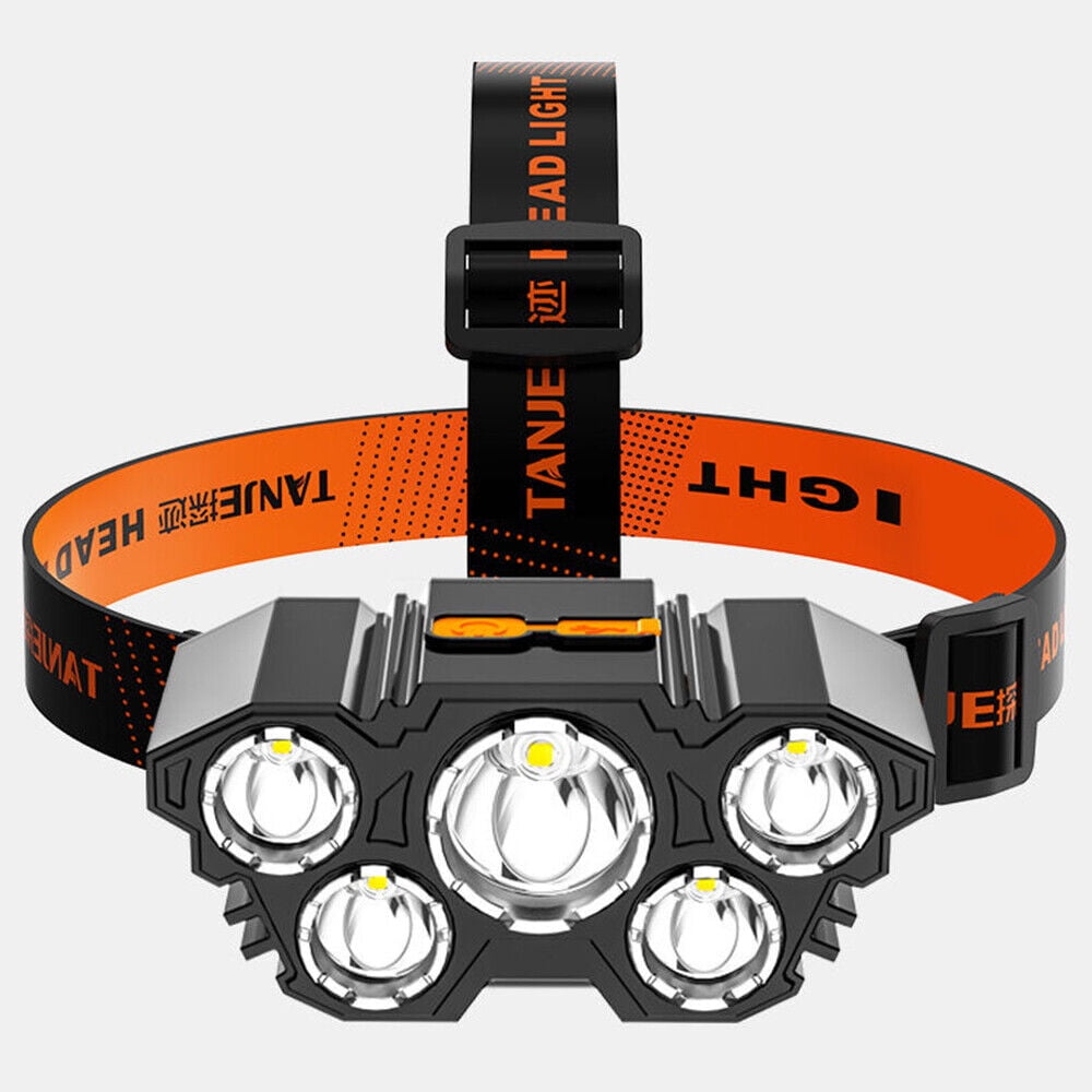 Buy 4500LM Outdoor USB Camping Head Torch 5LEDs Rotatable 3 Modes