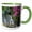 Green/White, variant on 3drose, Oregon, Portland, Mallard Ducks Pair on Rocks Next to Waterfall., 11oz Two-tone Green Mug