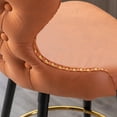thumbnail image 7 of 180° Swivel Bar Stools Set of 2, Modern Leathaire Fabric Bar Chairs with Wingback and Footrest, Counter Stool with Nailhead Trim and Metal Base, for Kitchen Island Restaurant Pub Counter, Orange, 7 of 7