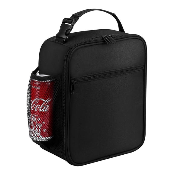 Reusable Insulated Lunch Bag, Portable Cooler Tote with Side Mesh Pocket, Adjustable Handle, Leakproof Thermal Bag for Work Picnic Travel