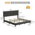 thumbnail image 3 of Twin/Full/Queen/King Size Bed Frame with Headboard, Upholstered Linen Platform Bed Frame with Solid Wooden Slats Support No Box Spring Needed, Noise-Free, Easy Assembly, Grey, 3 of 8