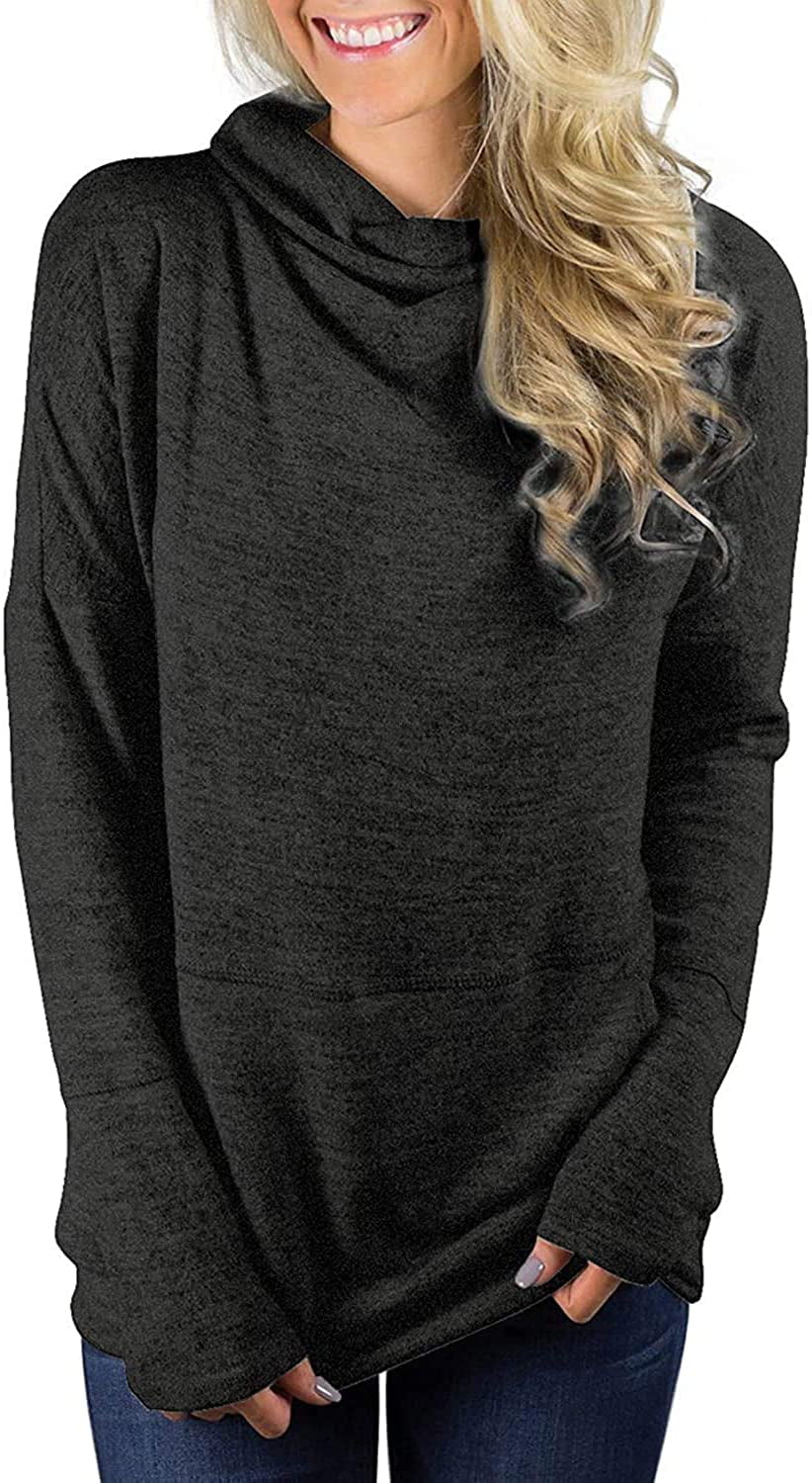 Women's Casual Faith Long Sleeve Hoodies High Neck Sweatshirts Loose