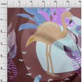 thumbnail image 3 of oneOone Viscose Jersey Chocolate Brown Fabric Tropical Abstract With Flamingo Diy Clothing Quilting Fabric Print Fabric By Yard 60 Inch Wide, 3 of 4