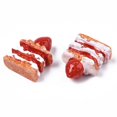 thumbnail image 3 of 10pc Opaque Resin Decoden Cabochons Play Food Imitation Food Strawberry Millefeuille Red 24x20x10mm, 3 of 4