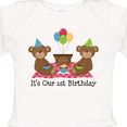 thumbnail image 4 of Inktastic Twins 1st Birthday Bears Boys or Girls Long Sleeve Baby Bodysuit, 4 of 5