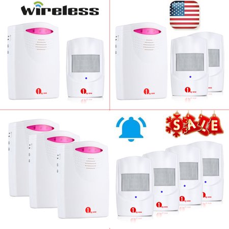 1byone Home Security Wireless Driveway Alarm System,1 PIR Motion Sensor Detector Weatherproof Patrol Infrared Alert System