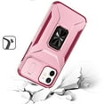 thumbnail image 2 of For Apple iPhone 12 / 12 Pro Camera Cover Phone Case with Magnetic Rotation Ring Stand [Military Grade] Hybrid Hard Shockproof Cover ,Xpm Phone Case [ Pink ], 2 of 8